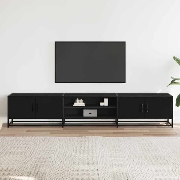 vidaXL TV-taso musta 210x35x41 cm tekninen puu