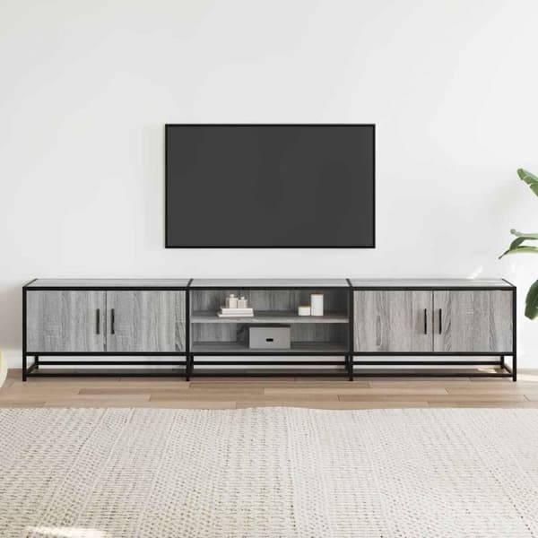 vidaXL Tv-bänk grå sonoma 210x35x41 cm konstruerat trä