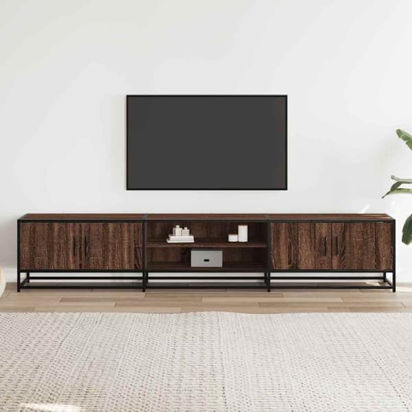 vidaXL TV-benk brun eik 210x35x41 cm konstruert tre