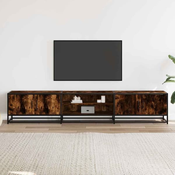 vidaXL tv-bord 210x35x41 cm konstrueret træ røget egetræsfarve
