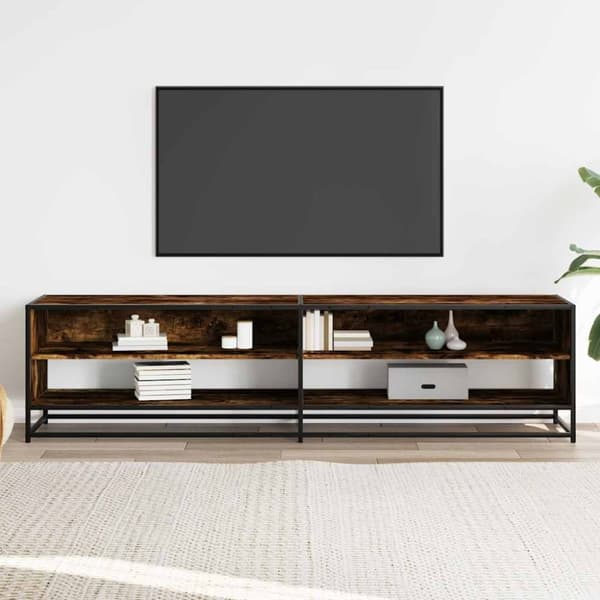 vidaXL Tv-bänk rökfärgad ek 180,5x40x46 cm konstruerat trä