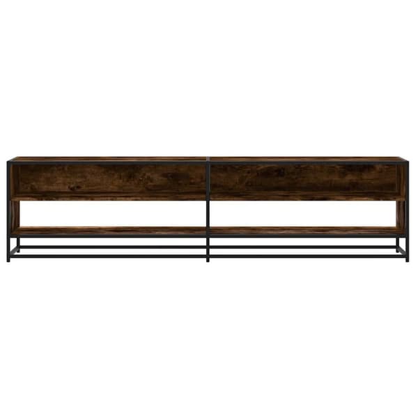 vidaXL Tv-bänk rökfärgad ek 180,5x40x46 cm konstruerat trä