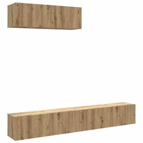 vidaXL Vegghengt TV-benker 3stk artisan eik 100x30x30cm konstruert tre