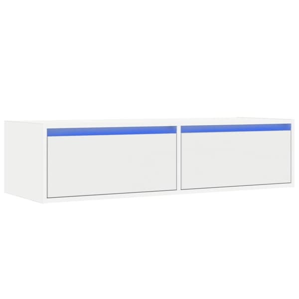 vidaXL Tv-bänk med LED-belysning vit 100X35,5x25 cm