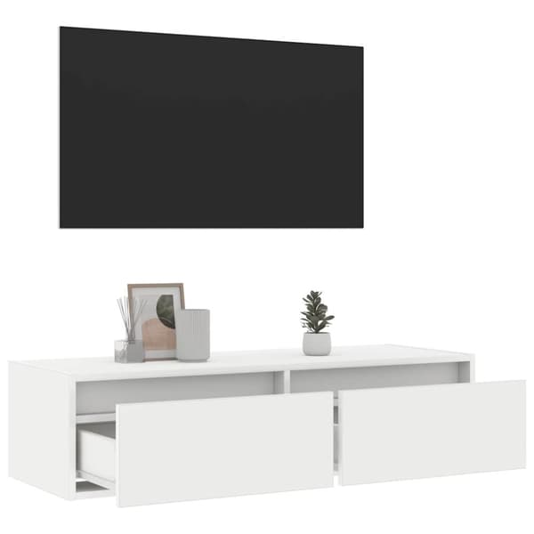 vidaXL Tv-bänk med LED-belysning vit 100X35,5x25 cm