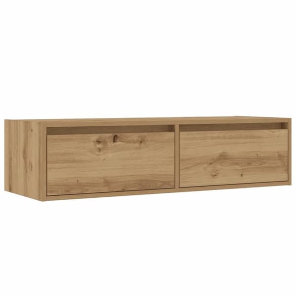 vidaXL Tv-bänk med LED-belysning artisan ek 100X35,5x25 cm