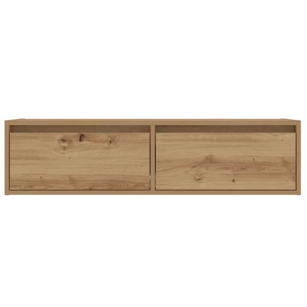 vidaXL Tv-bänk med LED-belysning artisan ek 100X35,5x25 cm