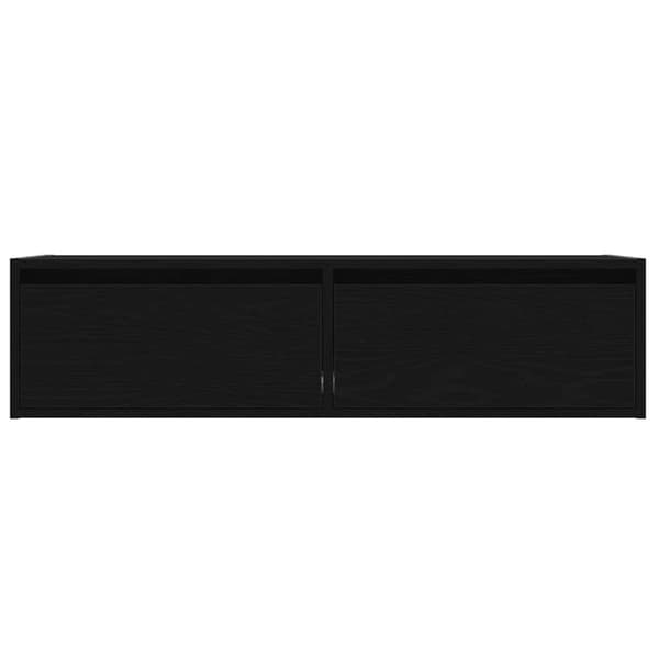 vidaXL TV-benk med LED-lys svart eik 100X35,5x25 cm