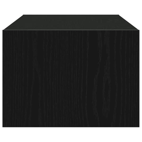 vidaXL TV-benk med LED-lys svart eik 100X35,5x25 cm
