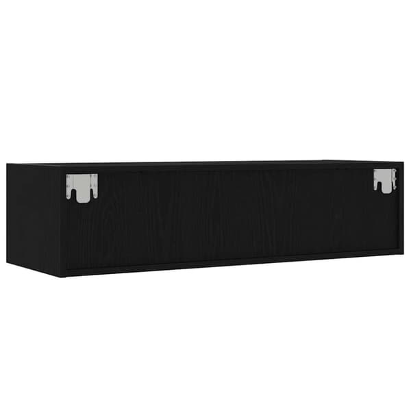 vidaXL TV-benk med LED-lys svart eik 100X35,5x25 cm