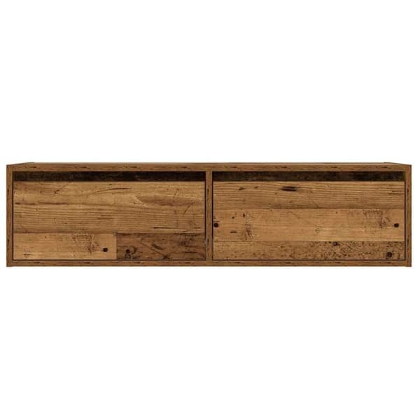 vidaXL TV-benk med LED-lys gammelt tre 100X35,5x25 cm