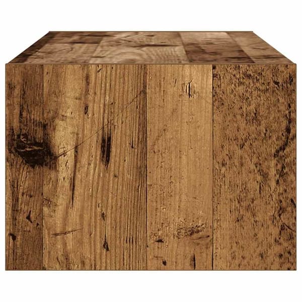 vidaXL TV-benk med LED-lys gammelt tre 100X35,5x25 cm