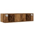 Miniatyrbilde 10 av 11: vidaXL TV-benk med LED-lys gammelt tre 100X35,5x25 cm
