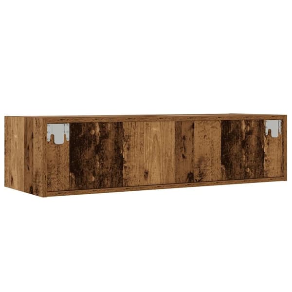 vidaXL TV-benk med LED-lys gammelt tre 100X35,5x25 cm