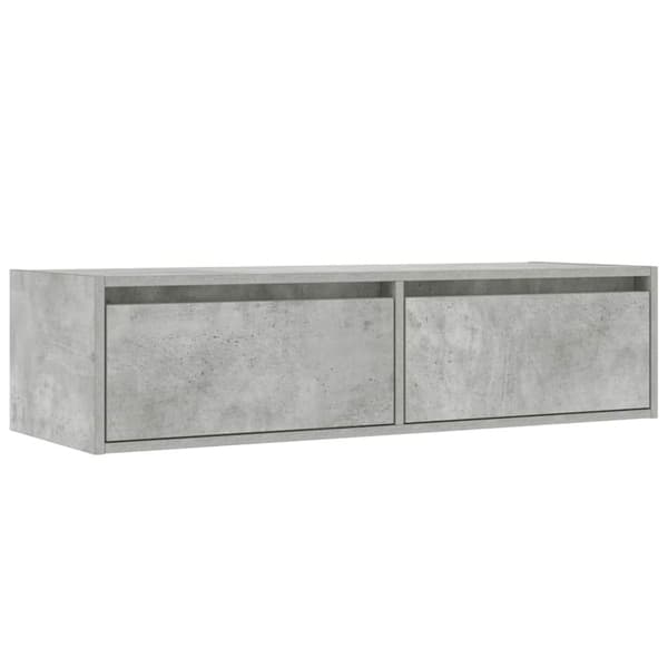 vidaXL TV-benk med LED-lys betonggrå 100X35,5x25 cm
