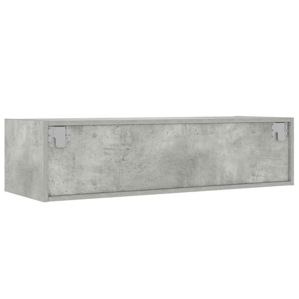 vidaXL TV-benk med LED-lys betonggrå 100X35,5x25 cm