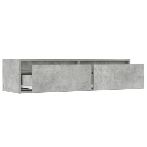 vidaXL TV-benk med LED-lys betonggrå 100X35,5x25 cm