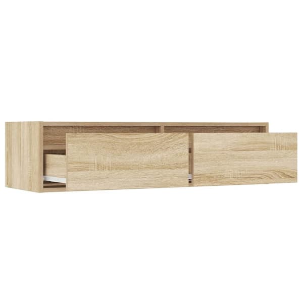 vidaXL Tv-bänk med LED-belysning sonoma ek 100X35,5x25 cm