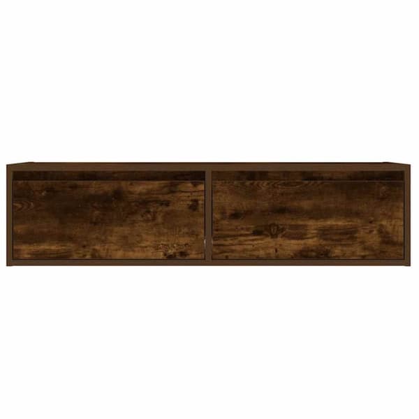 vidaXL Tv-bänk med LED-belysning rökfärgad ek 100X35,5x25 cm
