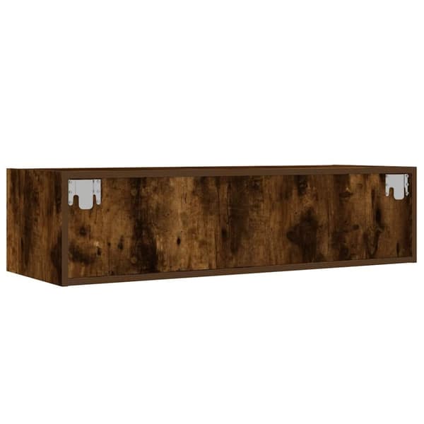 vidaXL Tv-bänk med LED-belysning rökfärgad ek 100X35,5x25 cm