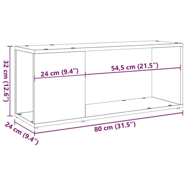 vidaXL TV-benk gammelt tre 80x24x32cm konstruert tre