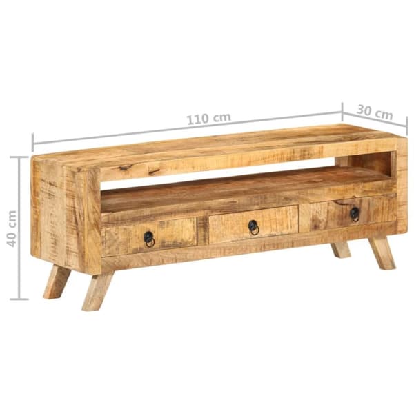 Tv-bänk 110x30x40 cm massivt mangoträ