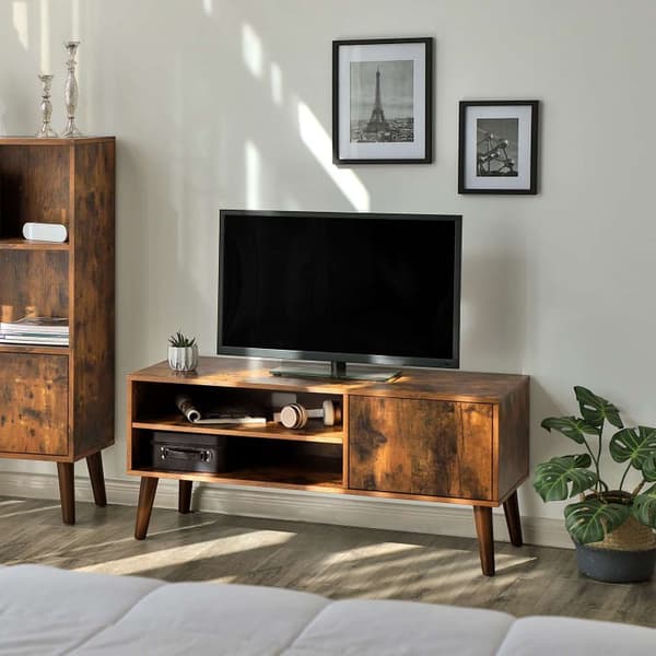 Tv-bord med skab og hylder