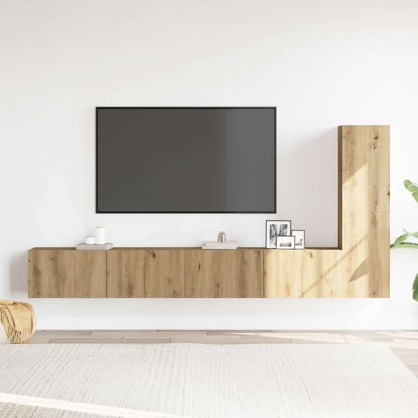 vidaXL TV-skåp väggmonterat 3 delar artisan ek konstruerat trä