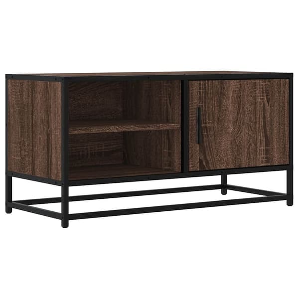 vidaXL TV-benk brun eik 80x34,5x40 cm konstruert tre og metall
