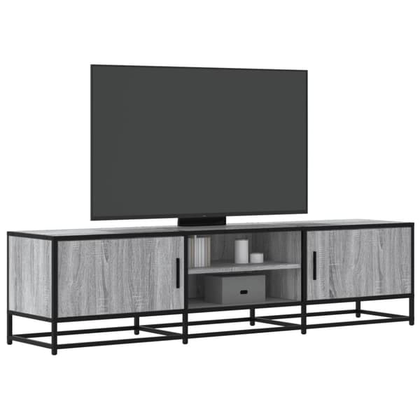 vidaXL tv-bord 160x35x41 cm konstrueret træ og metal grå sonoma-eg