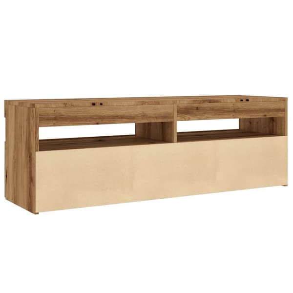 vidaXL tv-bord med LED-lys 120x35x40 cm konstrueret træ kunsteg
