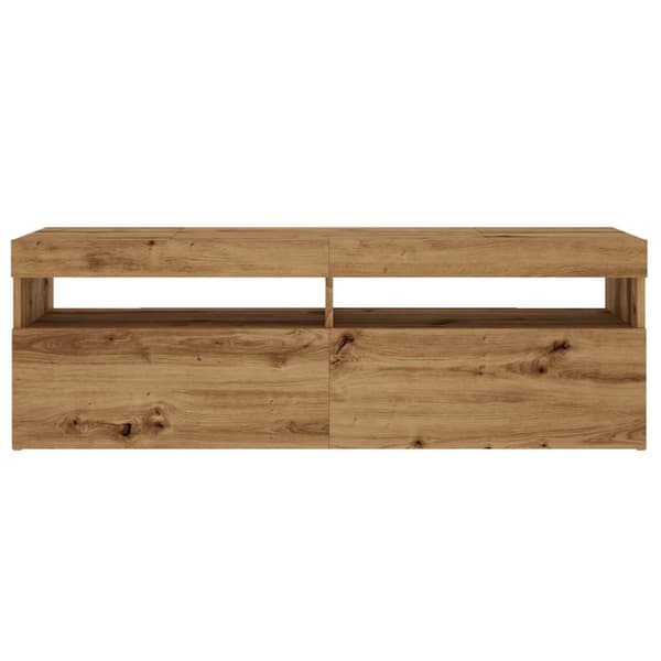 vidaXL TV-benk med LED-lys artisan eik 120x35x40 cm konstruert tre