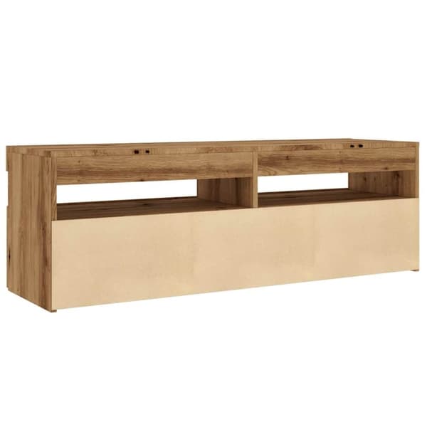 vidaXL TV-benk med LED-lys artisan eik 120x35x40 cm konstruert tre