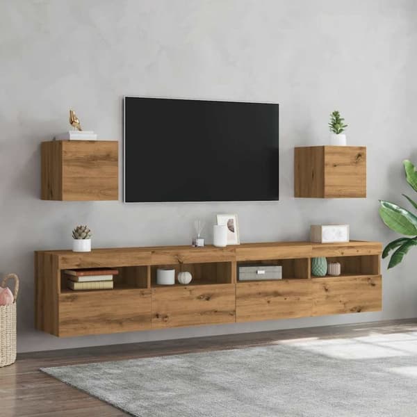 vidaXL væghængt tv-skabe 2 stk. 30,5x30x30 cm kunsteg