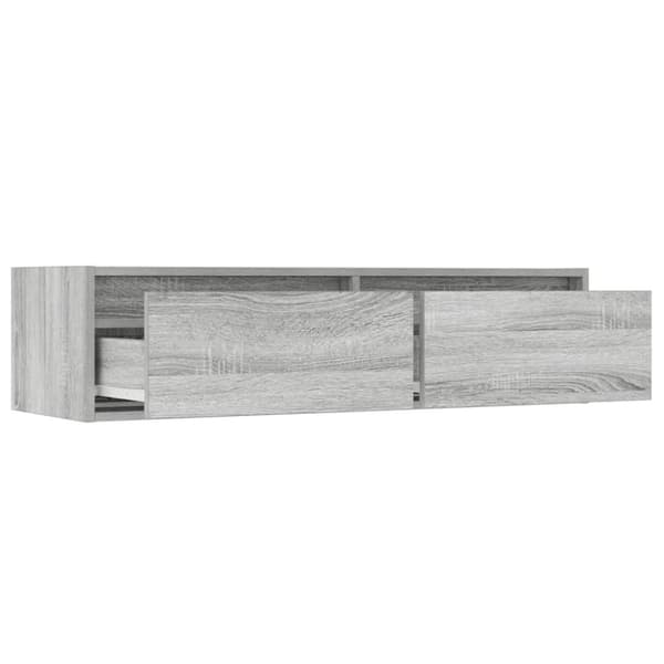 vidaXL tv-bord med LED-lys 100X35,5x25 cm grå sonoma-eg