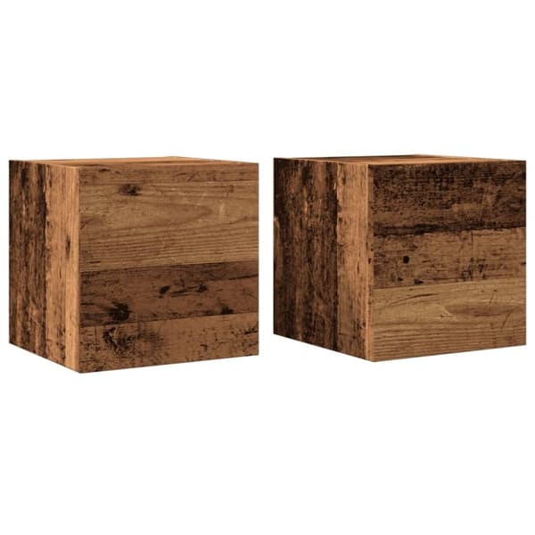 vidaXL Vegghengte TV-benker 2 stk gammelt tre 30,5x30x30 cm