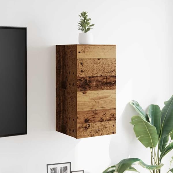 vidaXL Vegghengte TV-benker 2 stk gammelt tre 30,5x30x30 cm
