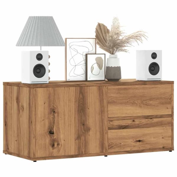 vidaXL TV-benk artisan eik 80x34x35,5 cm konstruert tre