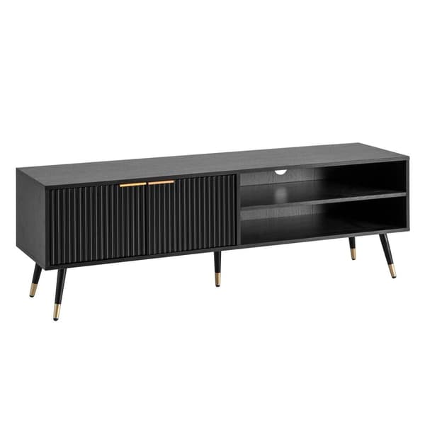 Rootz Modern TV Underskab - Mediekonsol - Underholdningsstativ - Lameldesign - Passer til tv'er op til 70" - 150 cm x 51 cm x 39 cm