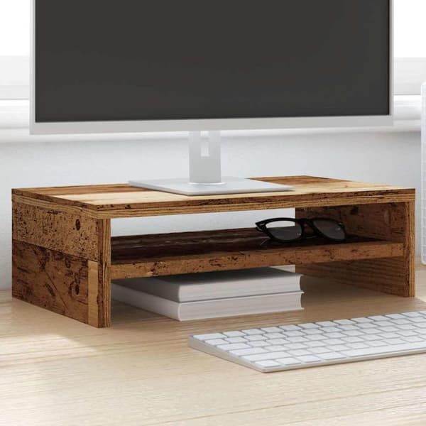 vidaXL skærmstander 42x24x13 cm konstrueret træ antikt træ
