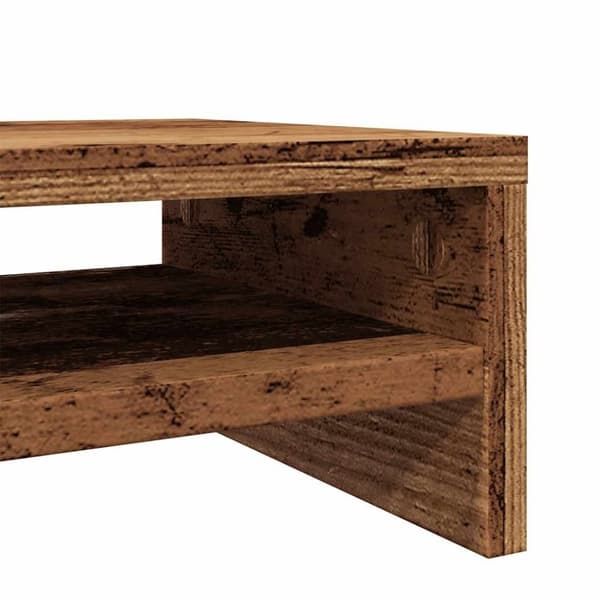 vidaXL skærmstander 42x24x13 cm konstrueret træ antikt træ