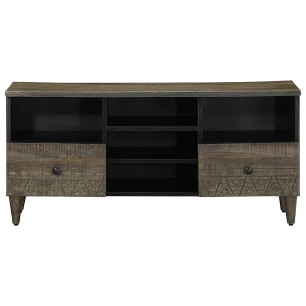 vidaXL Tv-bänk svart 100x33x46 cm massivt mangoträ