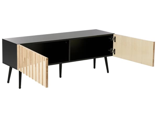 TV-bord lyst træ MDF træramme jernben opbevaring moderne stil stue