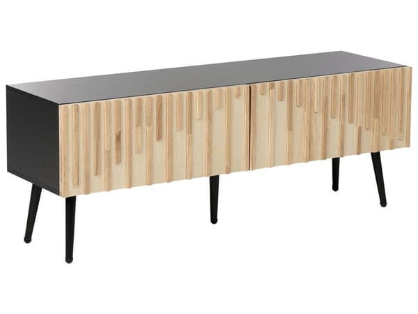 TV-bord lyst træ MDF træramme jernben opbevaring moderne stil stue