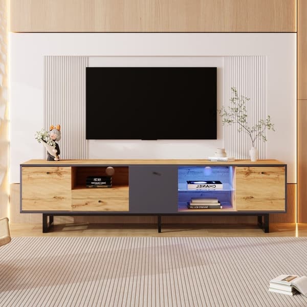 Rootz Elegant TV-skåp - Mediaenhet - Nöjescenter - LED-belysning - 190L x 40W x 50H cm