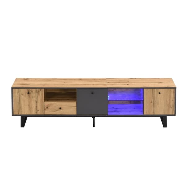 Rootz Elegant TV-skåp - Mediaenhet - Nöjescenter - LED-belysning - 190L x 40W x 50H cm