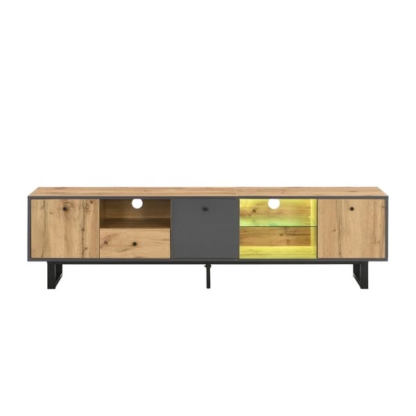 Rootz Elegant TV-skåp - Mediaenhet - Nöjescenter - LED-belysning - 190L x 40W x 50H cm