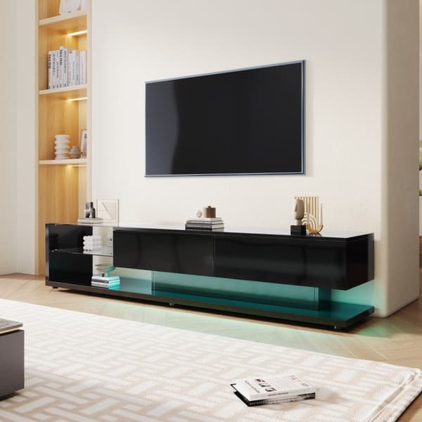 Rootz Högglans TV-skåp - Mediakonsol - Underhållningsenhet - LED-belysning - 170 cm x 36 cm x 38 cm
