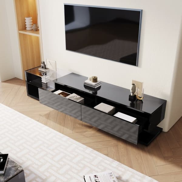 Rootz Högglans TV-skåp - Mediakonsol - Underhållningsenhet - LED-belysning - 170 cm x 36 cm x 38 cm