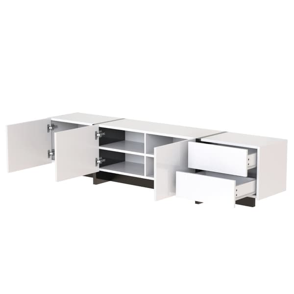 Rootz højglans tv-skab - Mediestativ - Underholdningsenhed - Rigelig opbevaring - 190L x 35W x 45H cm